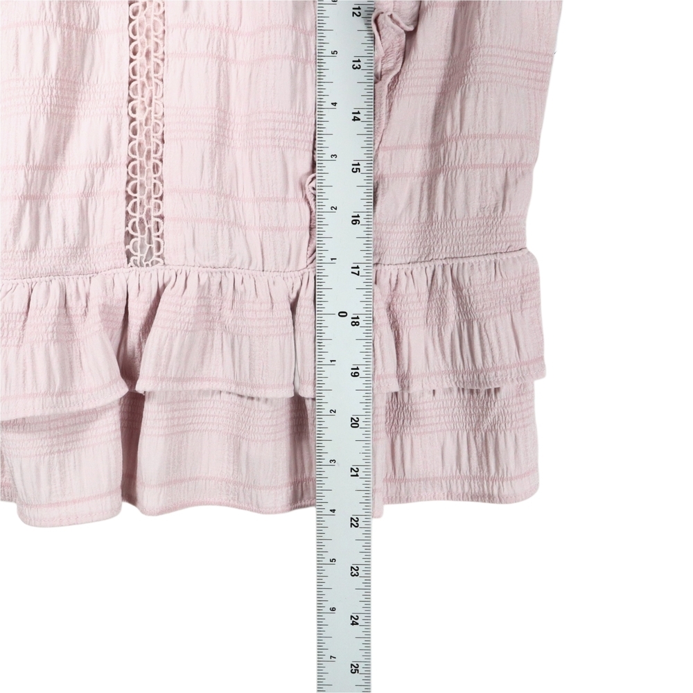 Milk & Honey Blouse Women's Pink Ruffle Tiered Size Large - Picture 12 of 13